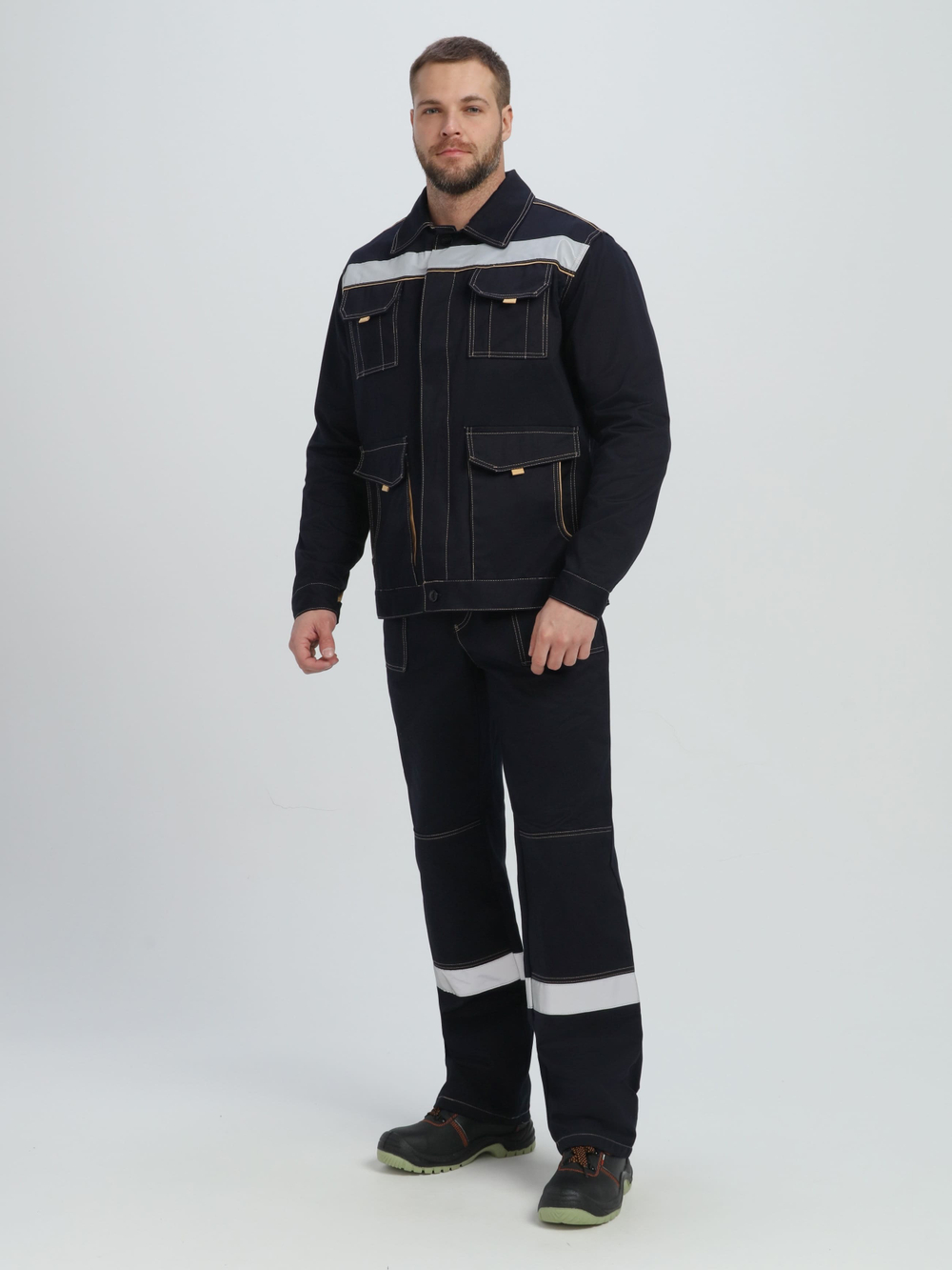 Костюм Троя IMP (тк.Саржа,320) п/к, т.синий/бежевый