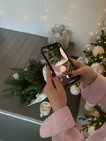 Новогодняя композиция с илексом в коробочке