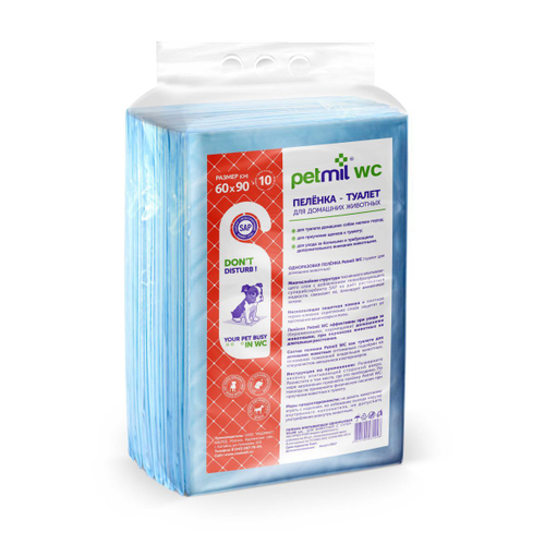 Медмил Petmil WC подстилка для кошек и собак гелевая одноразовая 60*90 см (упак10 шт)
