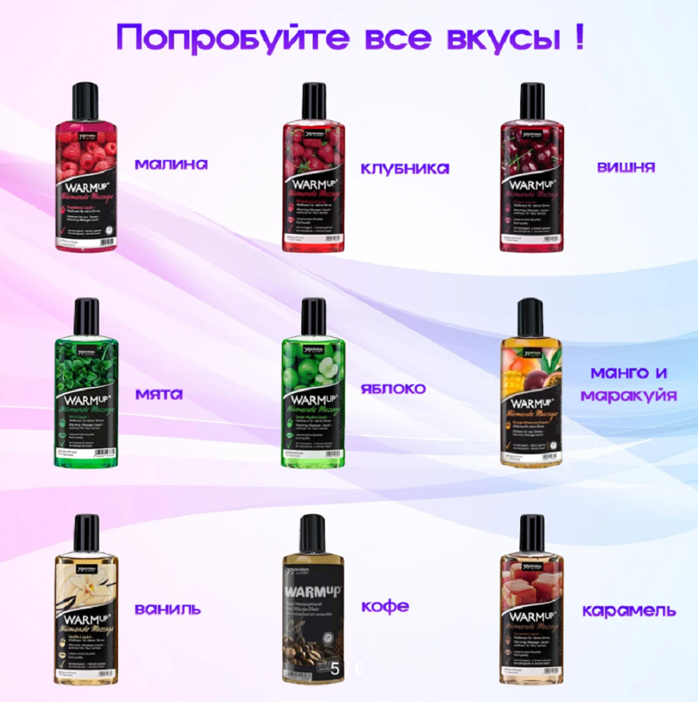 Съедобный разогревающий массажный гель Joy Division Малина 150 мл