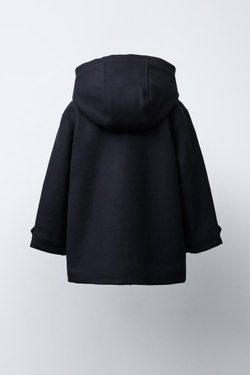 ZARA ПАЛЬТО С ПОДКЛАДКОЙ ИЗ ИСКУССТВЕННОЙ ОВЧИНЫ, МОРСКОЙ СИНИЙ