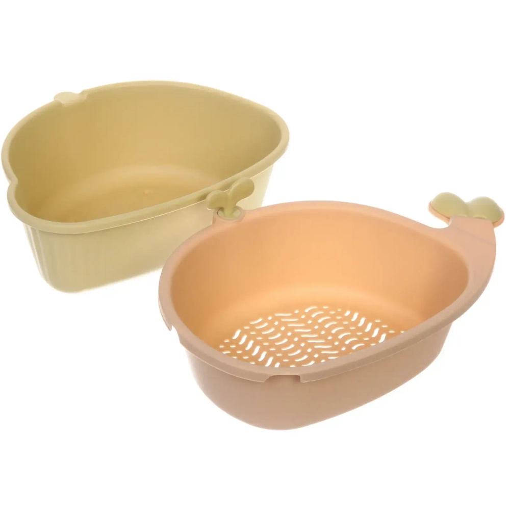 Дуршлаг пластиковый «SEGRETO» Кит 33*21,5*12см оливковый