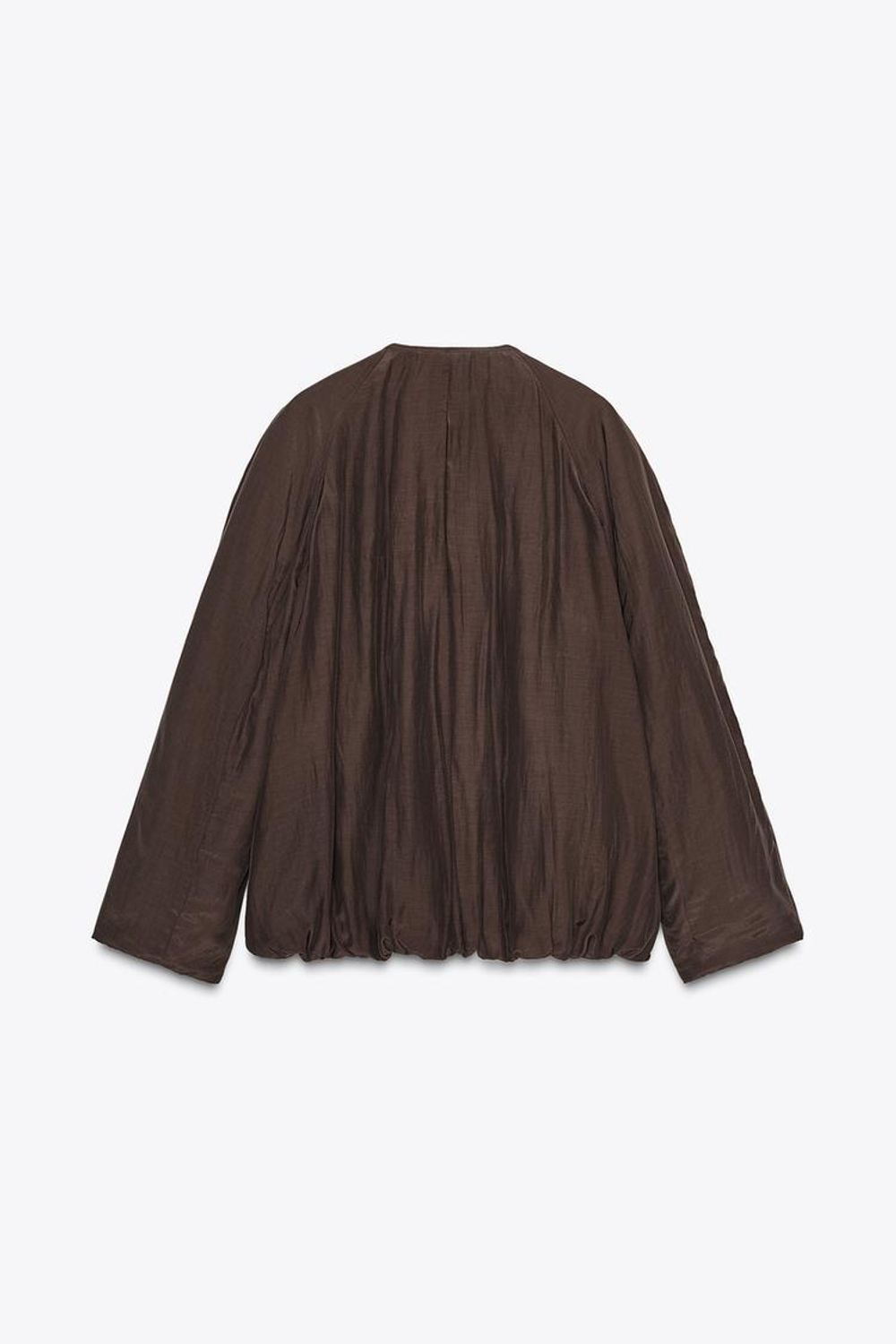 ZARA СТЕГАНАЯ КУРТКА С КАРМАНАМИ — ZW COLLECTION, КОРИЧНЕВЫЙ