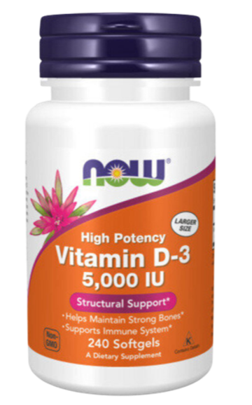 Now Foods Vitamin D3 5000 МЕ 240 softgels , Витамин Д3