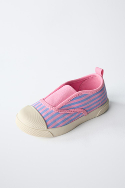 ZARA КЕДЫ С ПОЛОСКАМИ, РОЗОВЫЙ