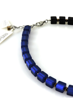 4686 Coeur de Lion Сапфирово-черное колье с кристаллами Сваровски.