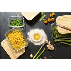 Контейнер для запекания и хранения Eco Store с крышкой из бамбука, 1520 мл