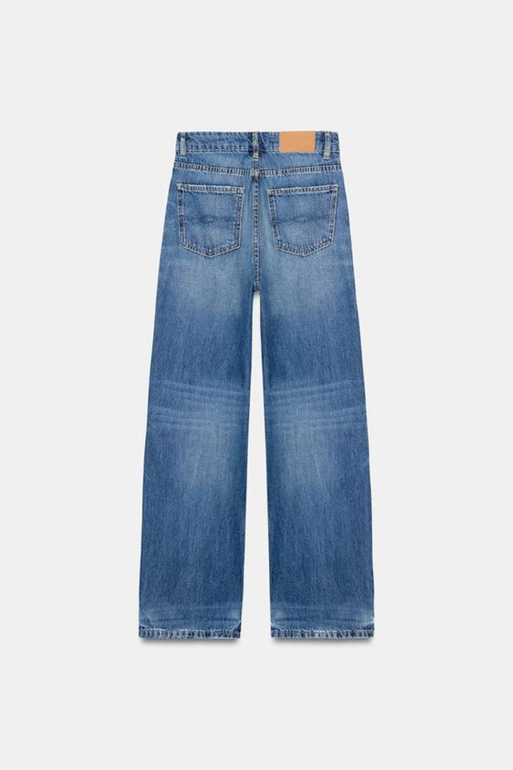 ZARA ДЖИНСЫ Z1975 STRAIGHT FIT С ВЫСОКОЙ ПОСАДКОЙ, ВЫЦВЕТШИЙ СИНИЙ