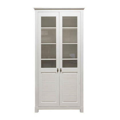Шкаф для книг, 100x210x32, Рауна 20, закрытый, белый воск