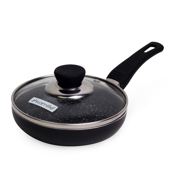 Набор блинная сковорода 22 см. и маленькая сковорода с крышкой d14 см. Kamille KM-0615MR