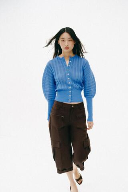 ZARA БРЮКИ КАРГО КАПРИ, КОРИЧНЕВЫЙ