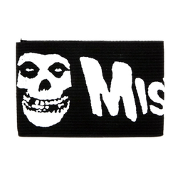 Напульсник Misfits ( белые буквы + черепушки )