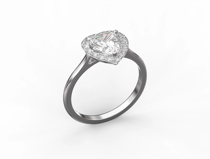 Кольцо Любовь с Бриллиантом в Огранке Сердце