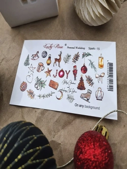 Lucky Rose Слайдеры наклейки для длинных ногтей 015