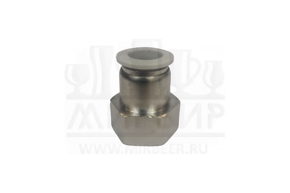 Фитинг 1/2" для пневмошланга 12*8 мм, внутренняя резьба, никель