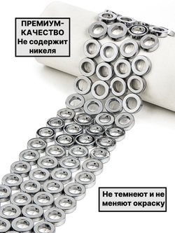 Гематит рамка круглая 14х4Ø8.5мм 1нить