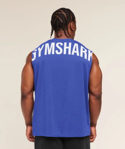 Майка GYMSHARK Power Cut Off Tank Blue
