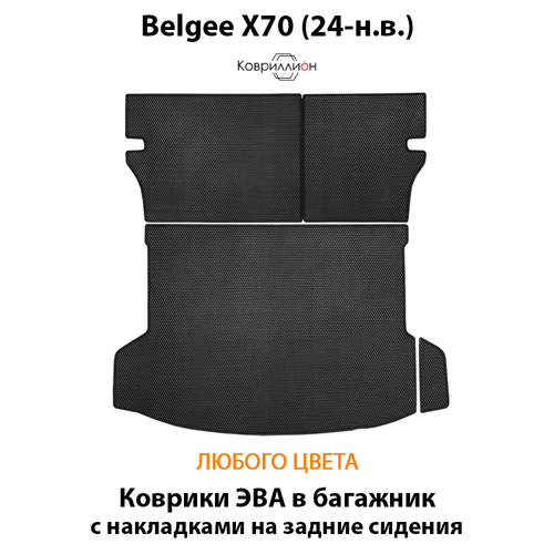 Коврики ЭВА в багажник с накладками на задние сидения для Belgee X70 (24-н.в.)