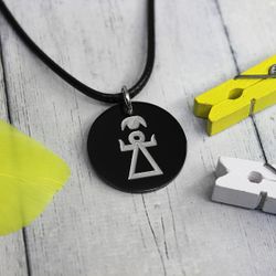 Черный кулон подвеска Карфаген с гравировкой на заказ