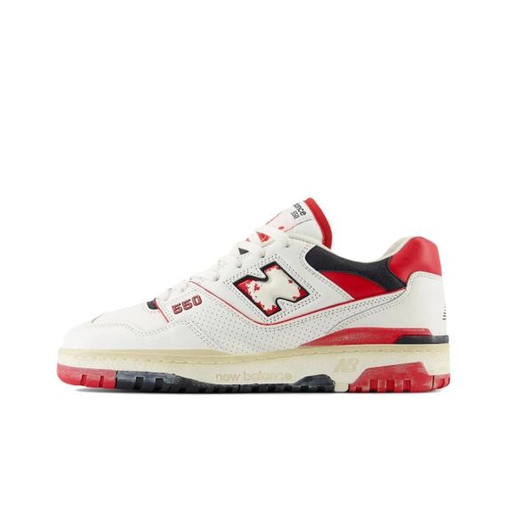 New Balance NB 550 Подвесные баски с низким верхом Белый и красный Унисекс