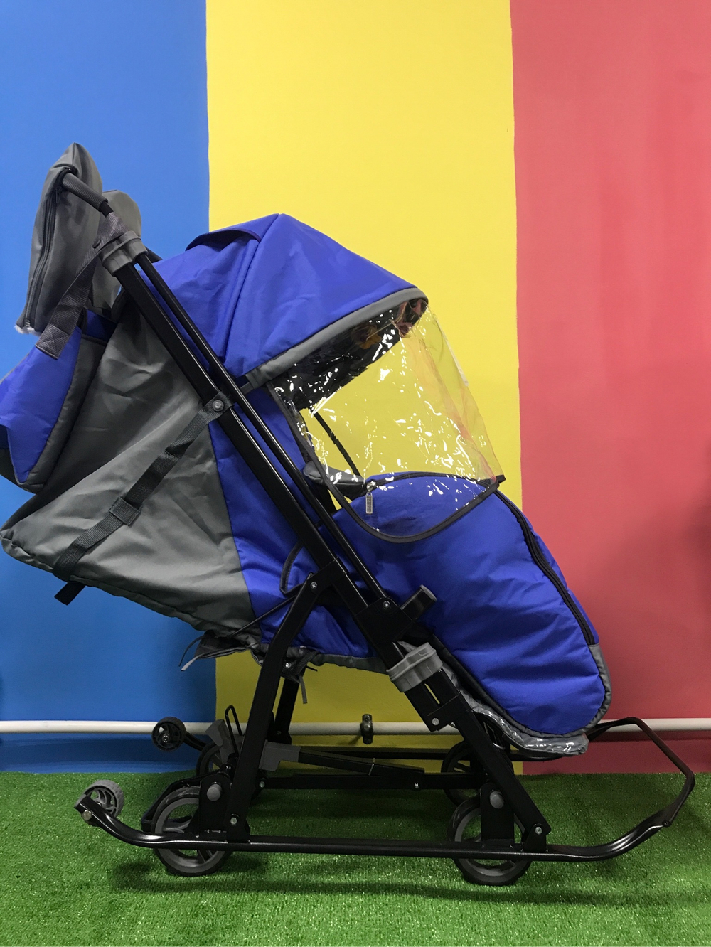 Санки-коляска KIDS 3-4 (Синий)