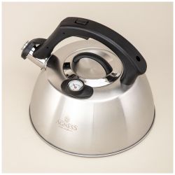 ЧАЙНИК AGNESS СО СВИСТКОМ, 2,80Л ТЕРМОАККУМУЛИРУЮЩЕЕ ДНО,ИНДУКЦИЯ,ВСТРОЕННЫЙ ТЕРМОМЕТР