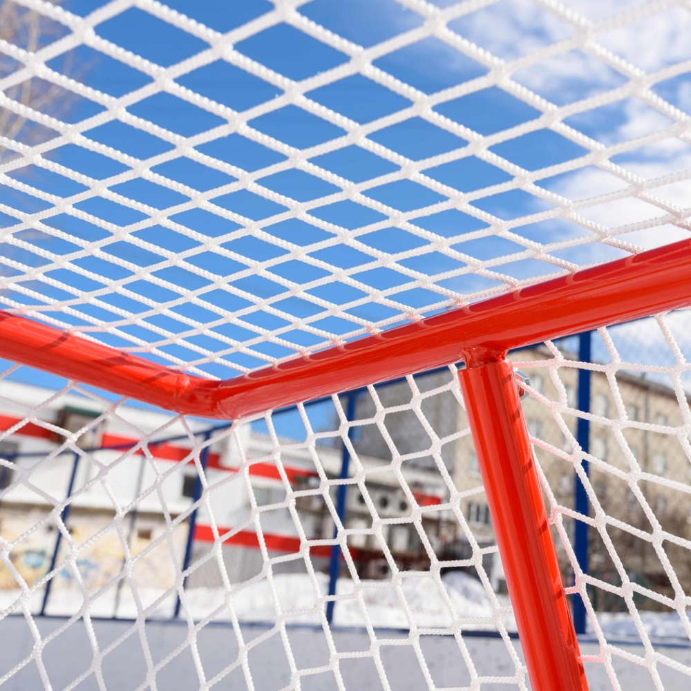 Сетка хоккей яч. 40*40 (1,25*1,85*1,30м) d=3,0мм, цвет белый ПА, (пара).