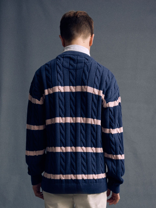 Джемпер с воротником для мальчика Next E27-903, Темно-синий