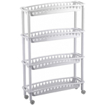 Этажерка узкая «ДЖУЛИЯ» 4 ПОЛКИ, светло-серый, 590Х180Х730 мм