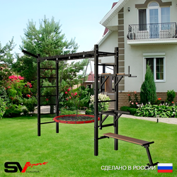 Уличная шведская стенка Sv Sport рукоход У5531 (Брусья/Стойка/Скамья/Гнездо 80см/Кронш бокс)