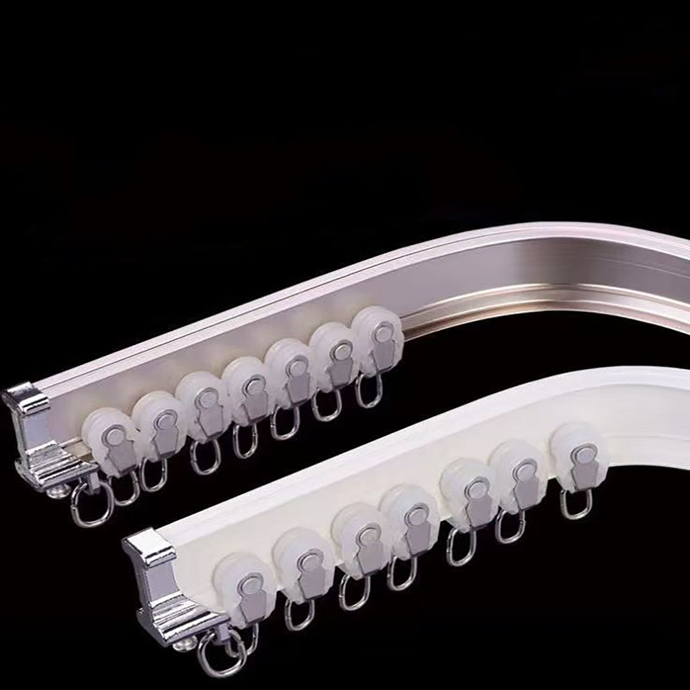 Изогнутый алюминиевый карниз для штор, тихий ход