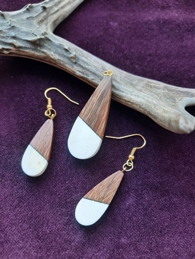 Комплект "Капля", рог лося, красное дерево