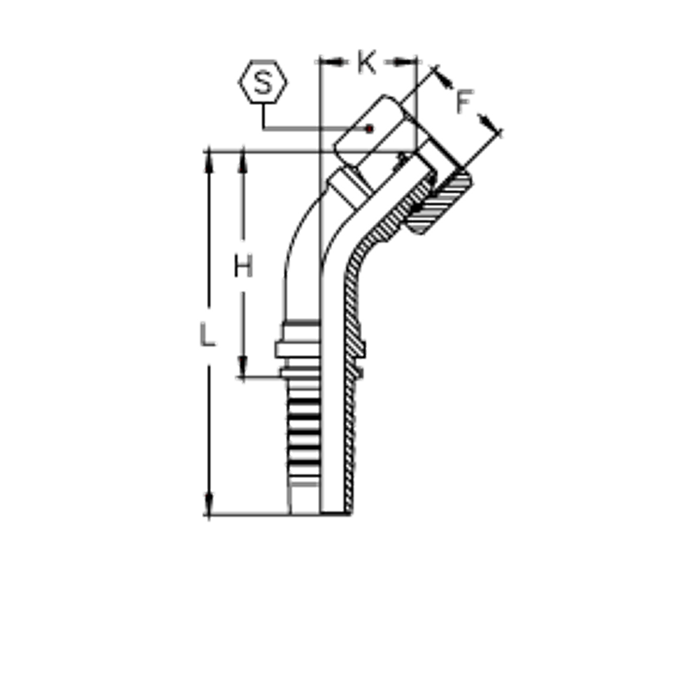 Фитинг DN 25 BSP (Г) 1.1/4 (45) (накидная гайка) (o-ring)