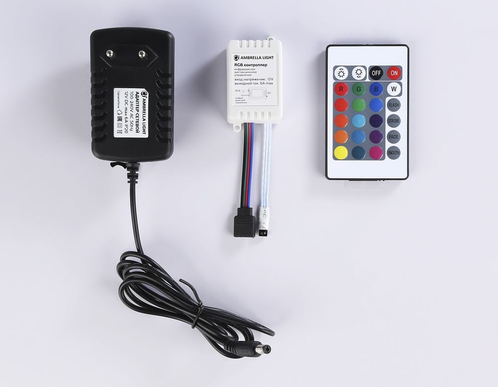 Ambrella Комплект светодиодной ленты RGB Ambrella Light 5m GS2502 5050 60Led /14.4W m/ 12V IP65 RGB 5m LED Strip 12V GS2502