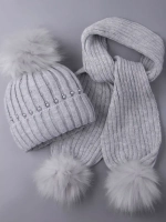Шапка для девочки зимняя вязаная и шарф