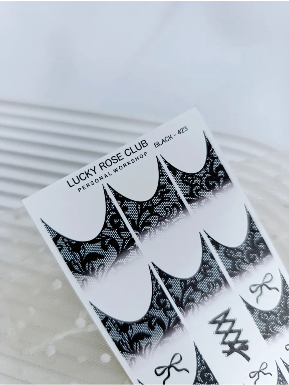 Lucky Rose Слайдеры наклейки для длинных ногтей 423