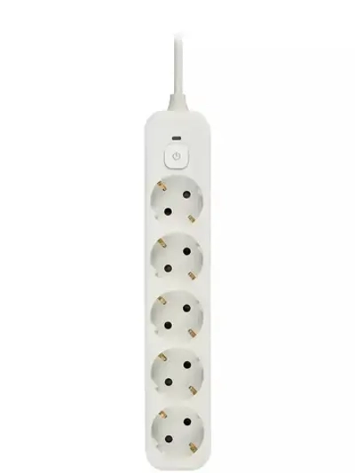 Сетевой фильтр Intro SFE530-W с базовой защитой с заземлением с выключателем 5 розеток 3м 10А белый / удлинитель сетевой 3м