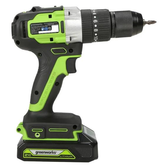 Аккумуляторная дрель-шуруповерт Greenworks GD24DD60K2 ударная