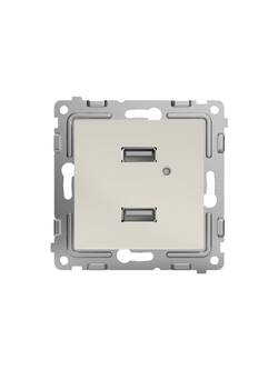 Розетка 2-м USB СП Pixel тип A+A 5В 1х2.1А 2х1.05А механизм беж. TOKOV ELECTRIC TKE-PX-2USB-C02