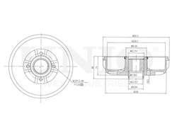 Барабан тормозной задний UNIO BRD-10014