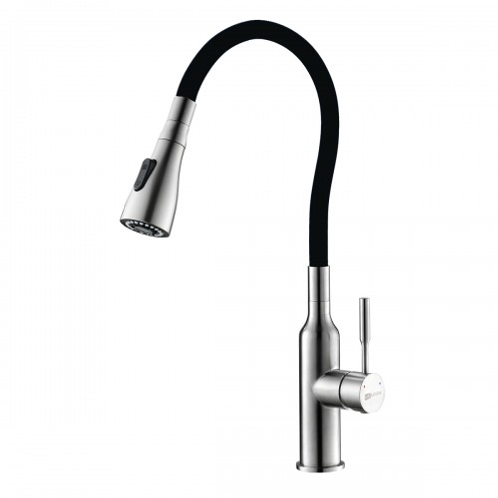 LM5082S-Black EXPERT Смеситель для кухни с поворотным изливом, сталь