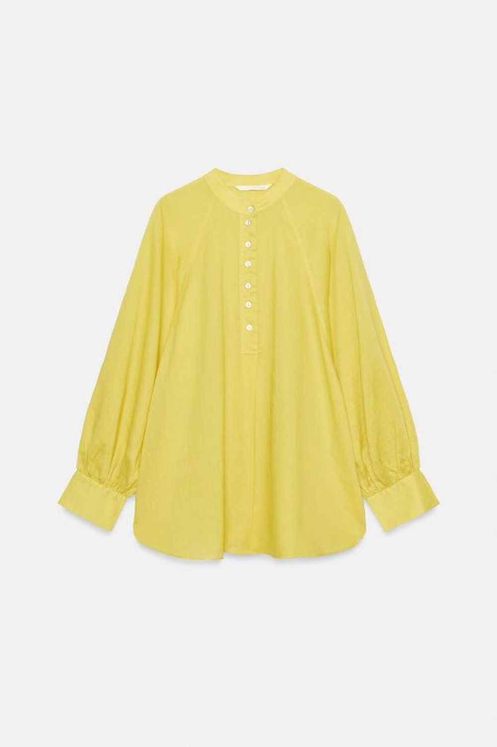 ZARA СВОБОДНАЯ РУБАШКА С РАМИ — ZW COLLECTION, ЖЕЛТЫЙ