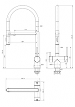 Смеситель для кухни под фильтр на магните GROCENBERG GB4096BL (Kerox Венгрия)