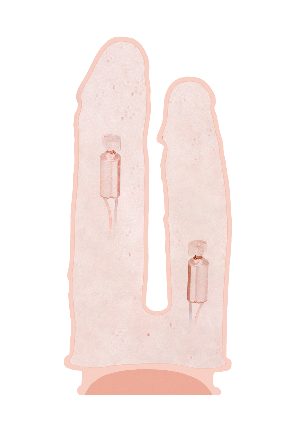 Вибратор для двойного проникновения RealStick Silicone Jason M, сайлекспан, телесный, 18,5 см