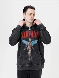 Зип Худи PARABOLA Nirvana оверсайз для мужчин и женщин