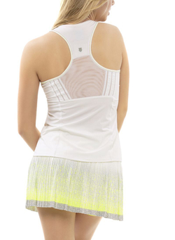 Женский топ теннисный Lucky in Love Nice To Pleat You Del 1 Center Line Tank W - белый