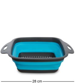 ЯЛ-06-28/3 Дуршлаг складной квадратный средний голубой