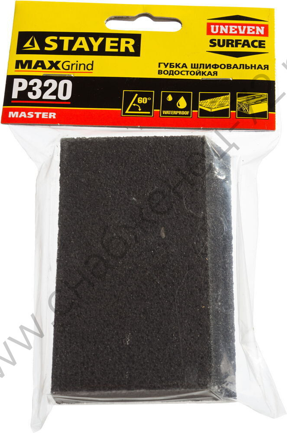 Губка шлифовальная STAYER ″MASTER″ угловая, Р320, 100x68x42x26мм, средняя жесткость