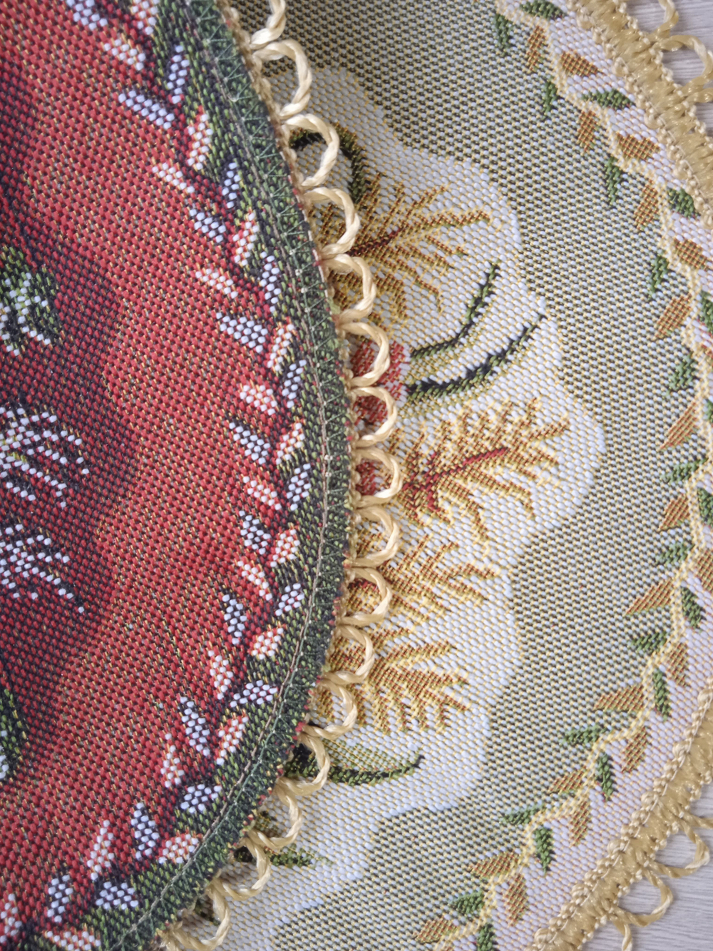 Набор декоративных гобеленовых салфеток Маки (D30 см) 2шт