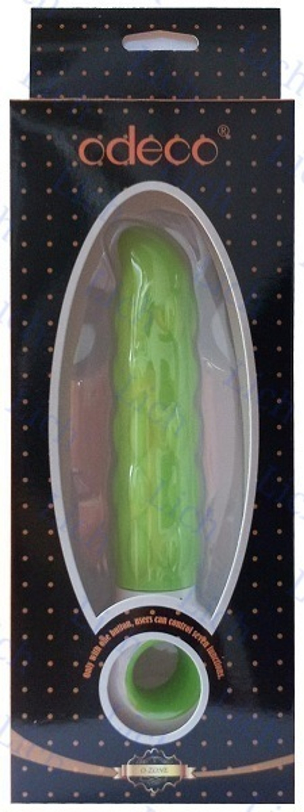 Зелёно-белый вибратор O-zone с шишечками